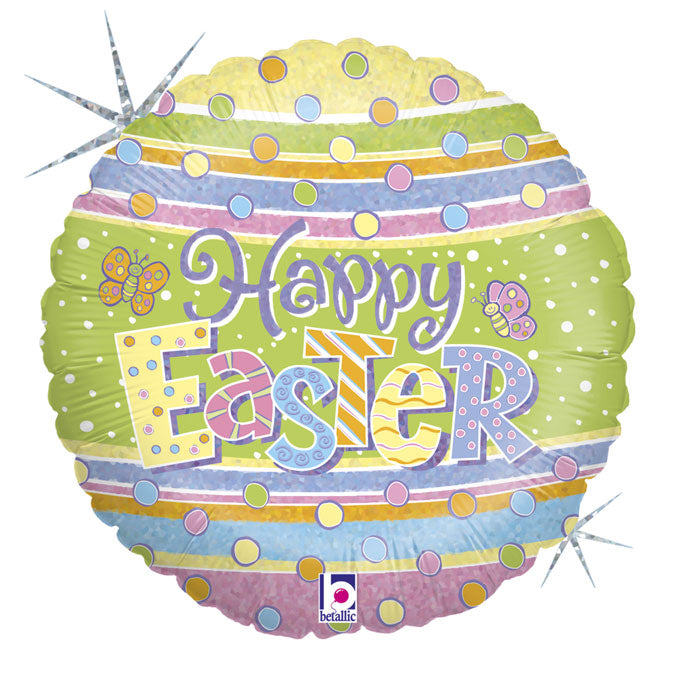 Easter Dots Holographic Balloon - 18" Foil