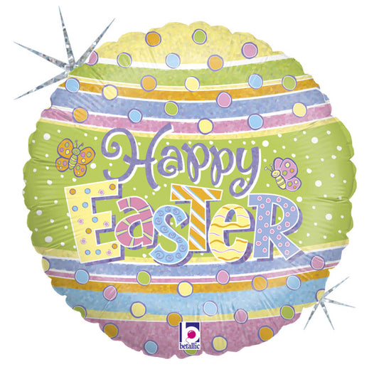 Easter Dots Holographic Balloon - 18" Foil