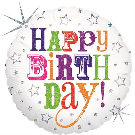 Birthday Greetings Balloon - 18" Foil Unpackaged