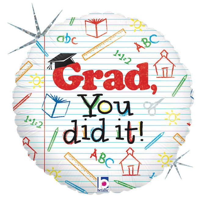 You Did It Grad Holographic - 18" Foil