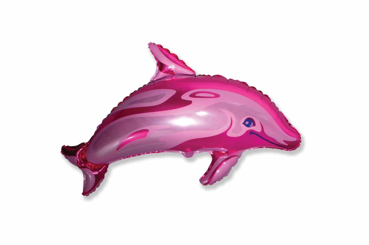 Pink Dolphin Supershape Balloon - Foil 22" X 37"
