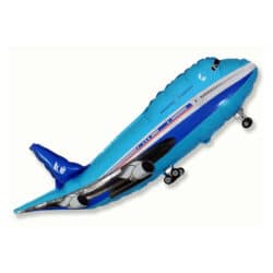Blue Aeroplane Mini Shape Air-Filled Balloon – Foil