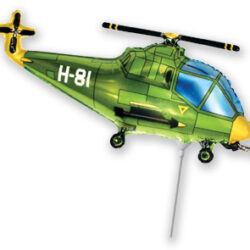Green Helicopter Mini Shape Air-Filled Balloon – Foil