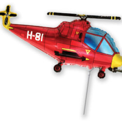 Red Helicopter Mini Shape Air-Filled Balloon – Foil