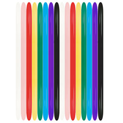 Fashion Solid Assorted Colors Modelling Balloons - 160 Latex (100ct)
