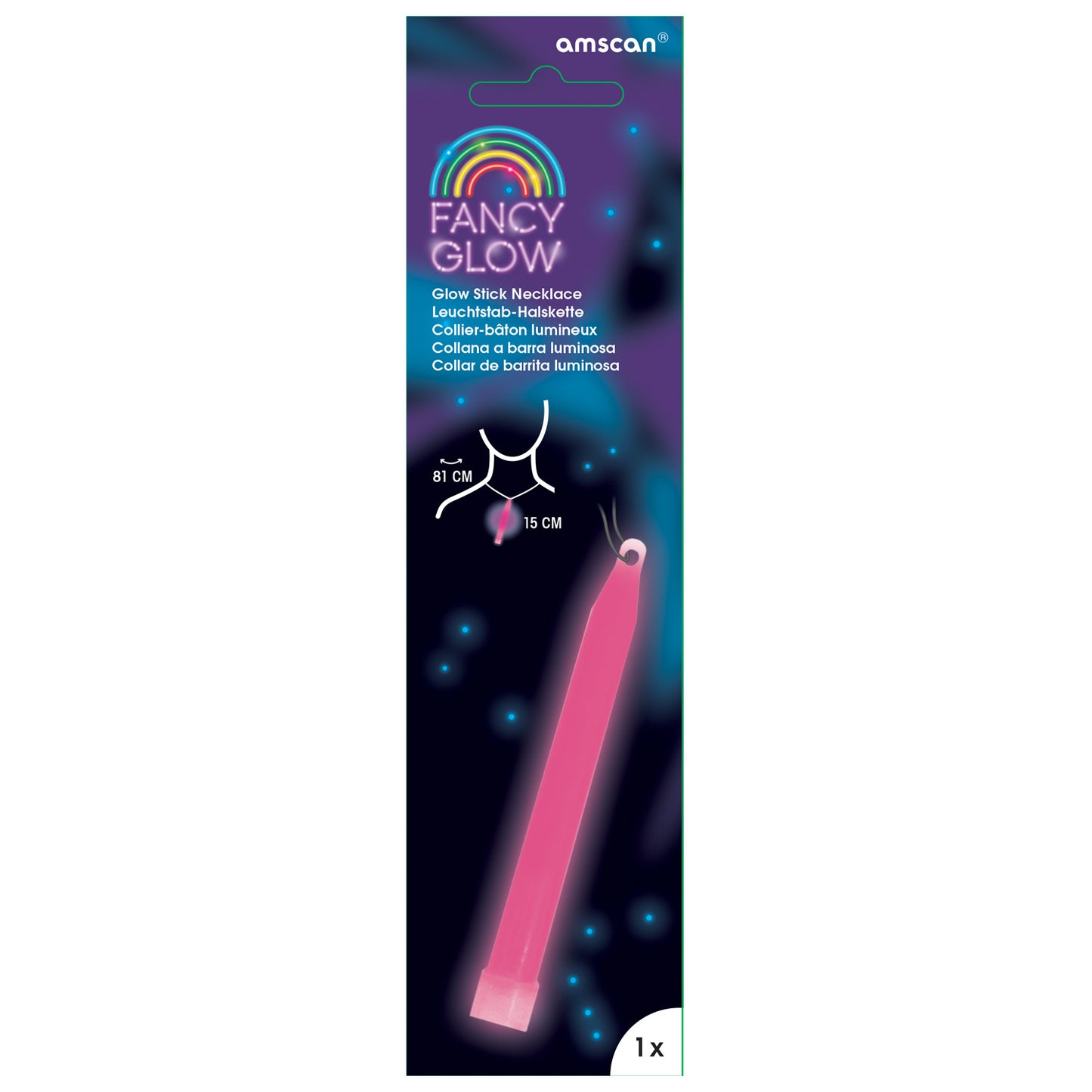 Fancy Glow Pink Stick Necklaces 15cm - 1 PC