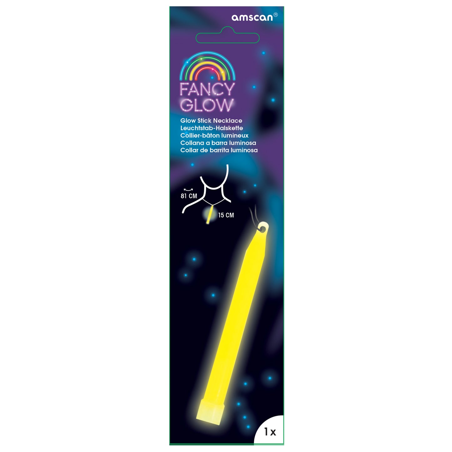 Fancy Glow Yellow Stick Necklaces 15cm - 1 PC