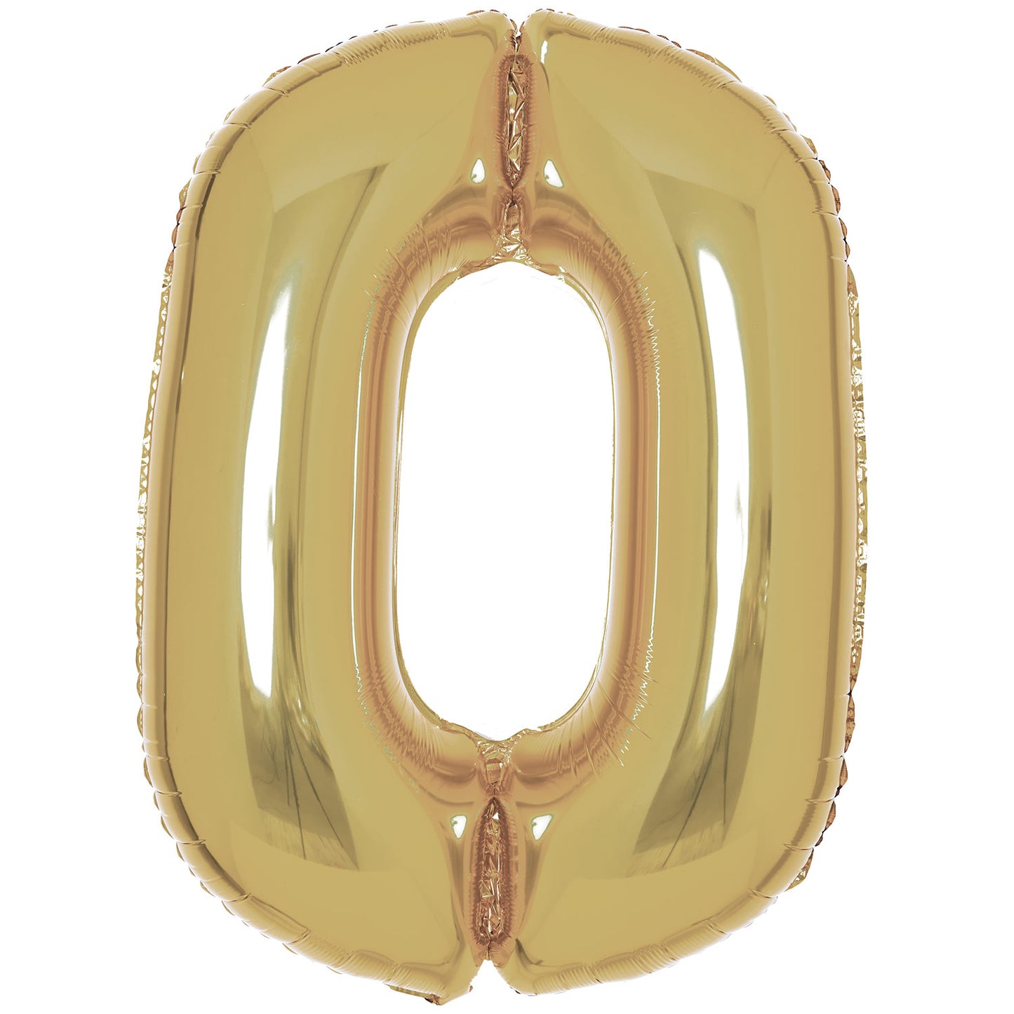 White Gold Number 0 Balloon - 34" Foil