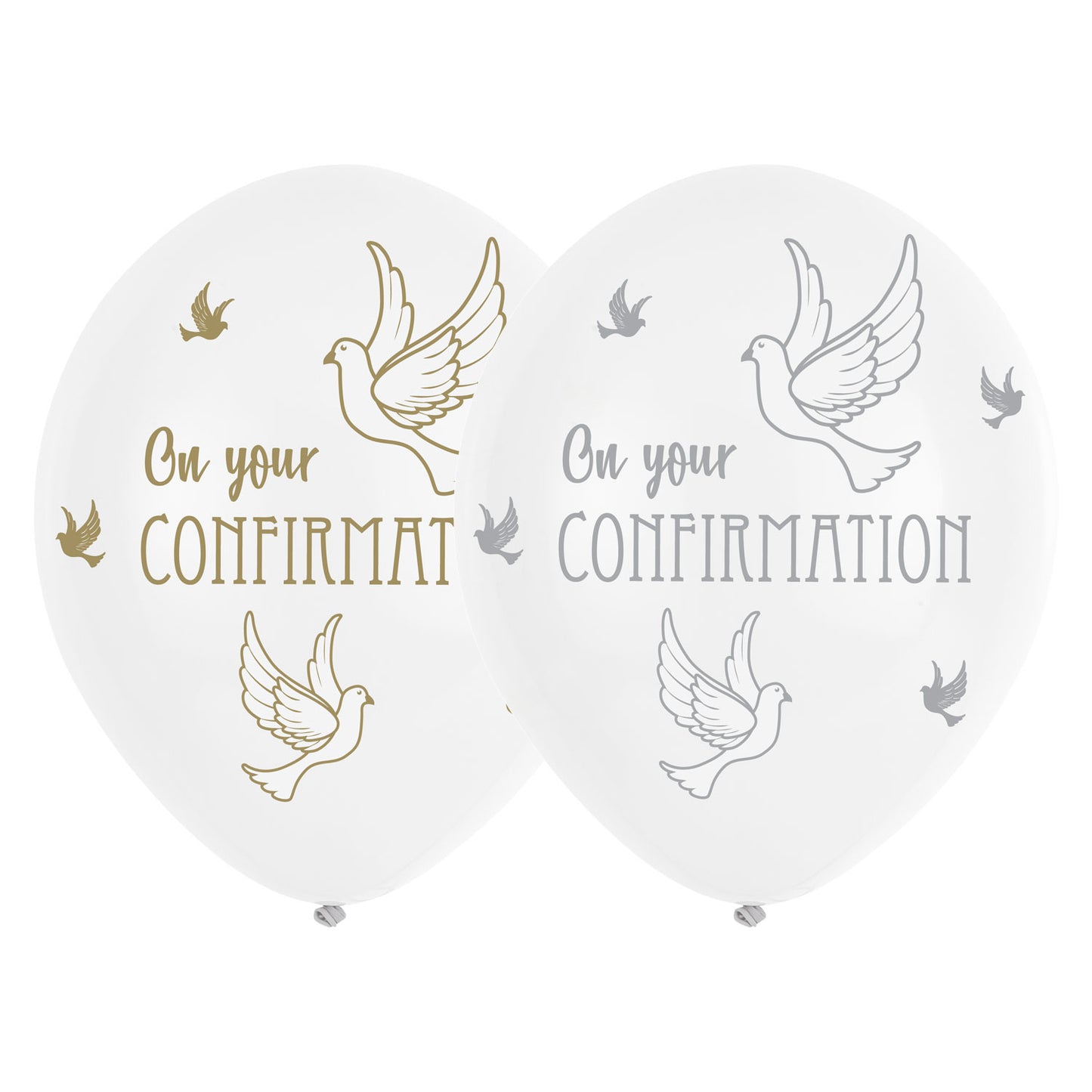 Confirmation Dove Latex Balloons 11"/28" - 1 PKG/6