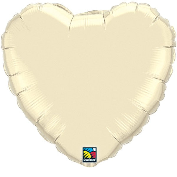 Pearl Ivory Heart Balloon - 18" Foil