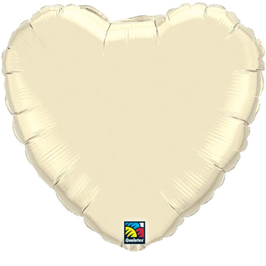 Pearl Ivory Heart Balloon - 18" Foil