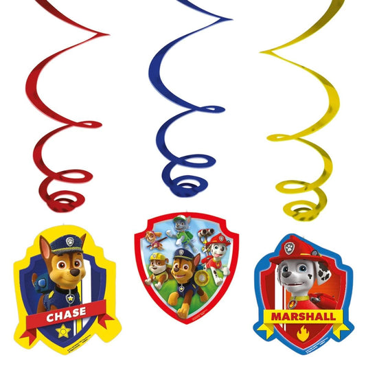 Paw Patrol Paper Swirl Decorations
