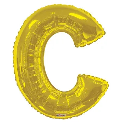 Gold Letter 'C' Balloon - 34" Foil