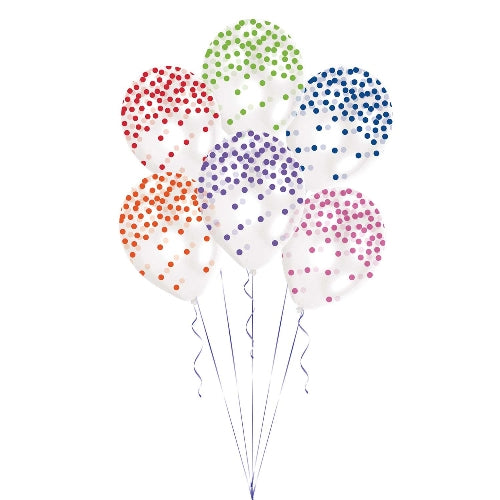 Printed Confetti Assorted Balloons - Latex (6ct)