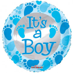 Baby Blue Footprints - 18" Foil