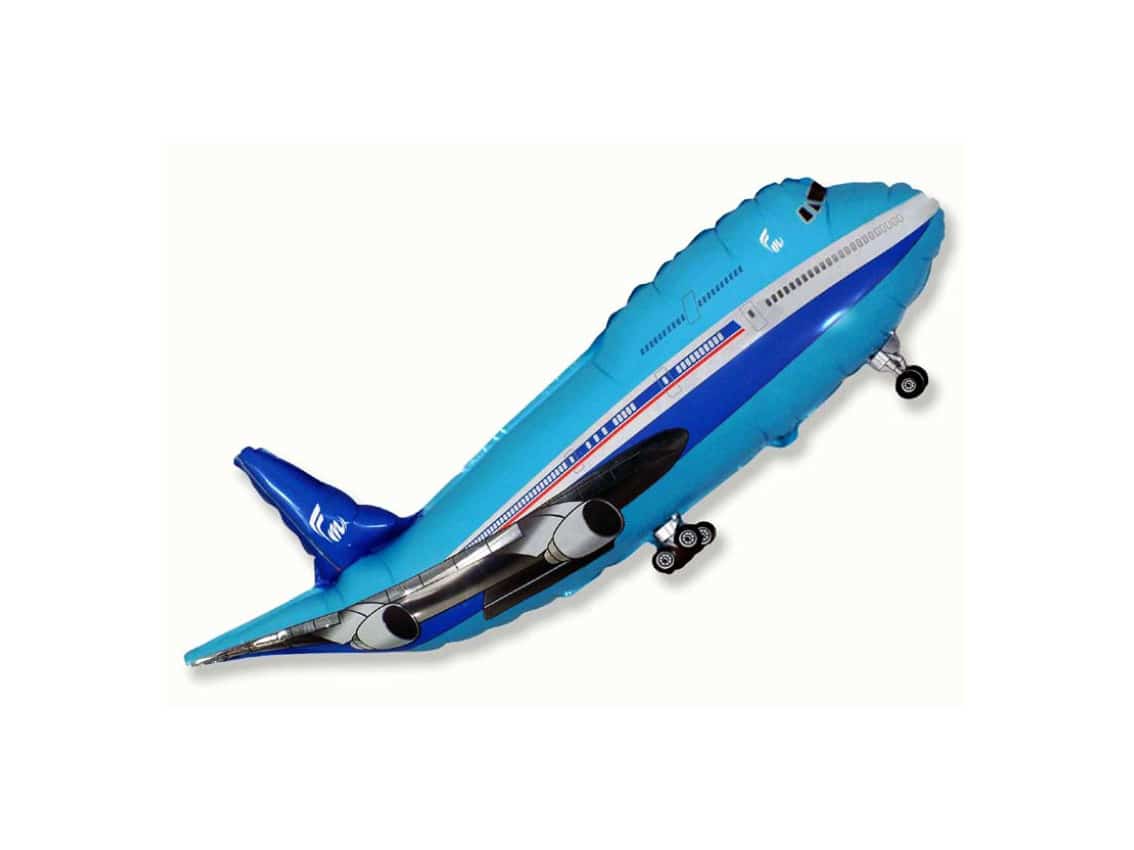 Blue Aeroplane Supershape Balloon - Foil