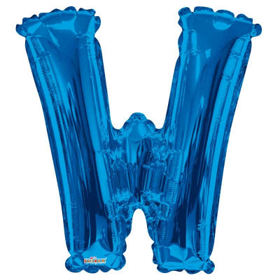 Blue Letter 'W' Balloon - 34" Foil