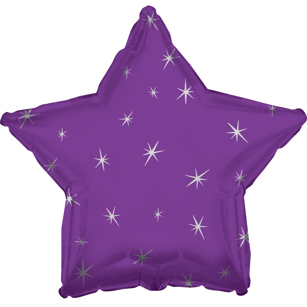 Grape Sparkle Star Balloon - 18" Foil