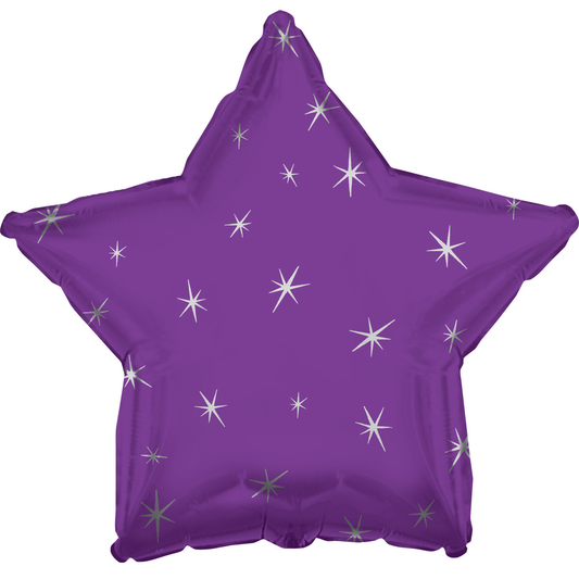 Grape Sparkle Star Balloon - 18" Foil
