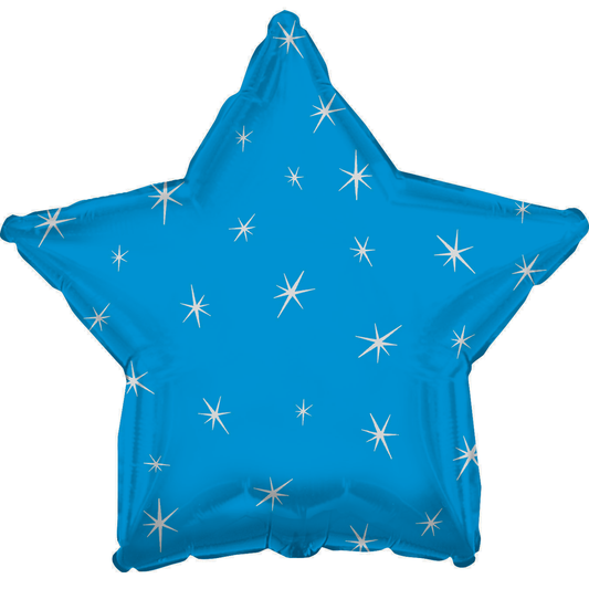 Blue Sparkle StarBalloon - 18" Foil