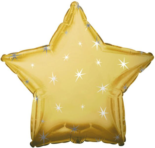 Gold Sparkle Star Balloon - 18" Foil