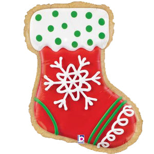 Christmas Stocking Cookie Supershape Balloon - Foil