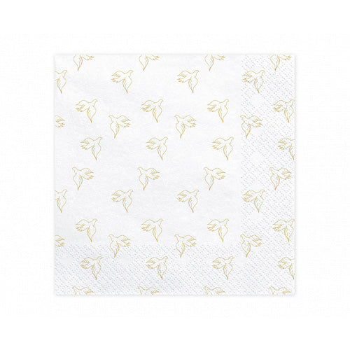 Gold Dove First Communion Napkins - (33 x 33cm) (20ct)