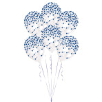 Printed Confetti Blue 11" Balloons - Latex (6ct)