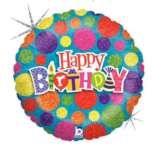 Dot Dot Birthday Balloon - 18" Foil Unpackaged
