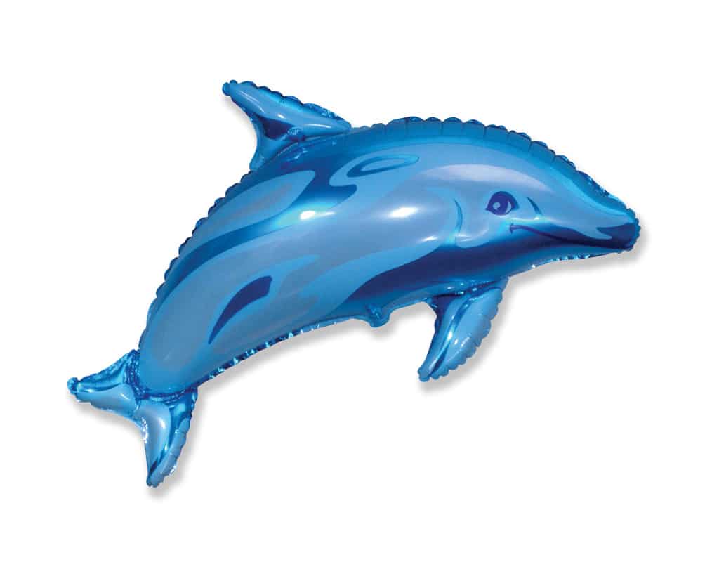 Blue Dolphin Supershape Balloon - Foil 22" X 37"