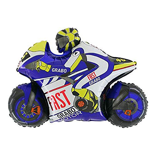 Blue Motorbike FAST Supershape Balloon - Foil 32"