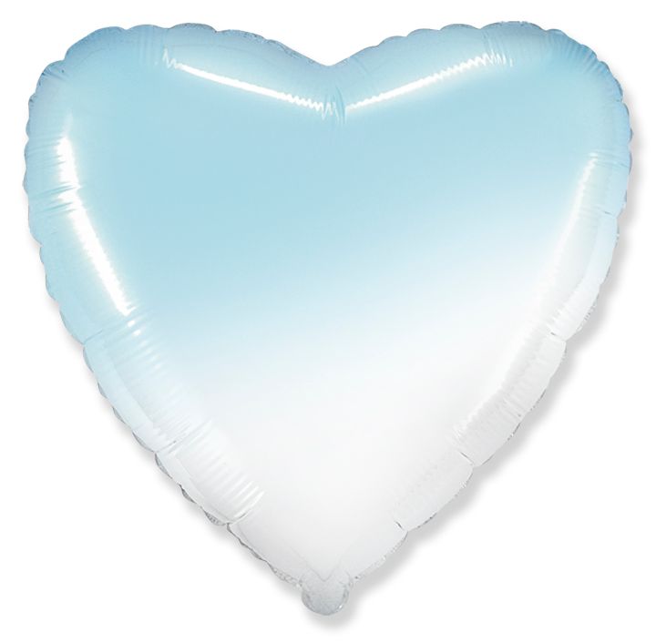 Pastel Gradient Blue Heart Balloons -18" Foil