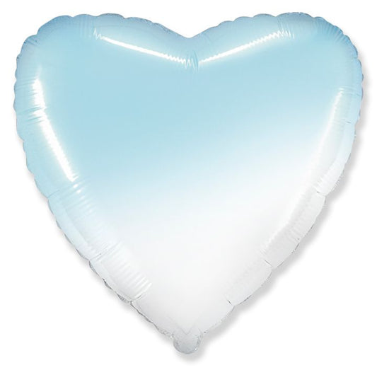 Pastel Gradient Blue Heart Balloons -18" Foil