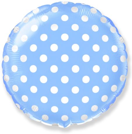 Round Baby Blue Dots Mini Shape Balloon – 9″ Foil