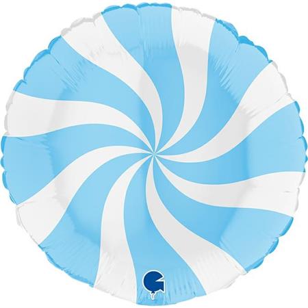 White-Matte Blue Swirly Foil Balloons - Foil 18"