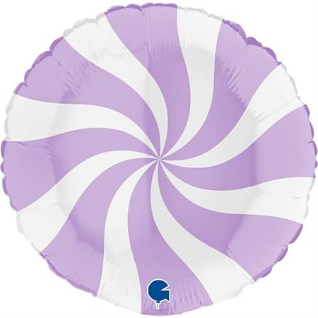 White-Matte Lilac Swirly Foil Balloons - Foil 18"