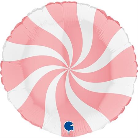 White-Matte Pink Swirly Foil Balloons - Foil 18"