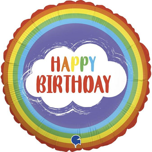 Happy Birthday Rainbow Air-Filled Balloon – Foil 9"