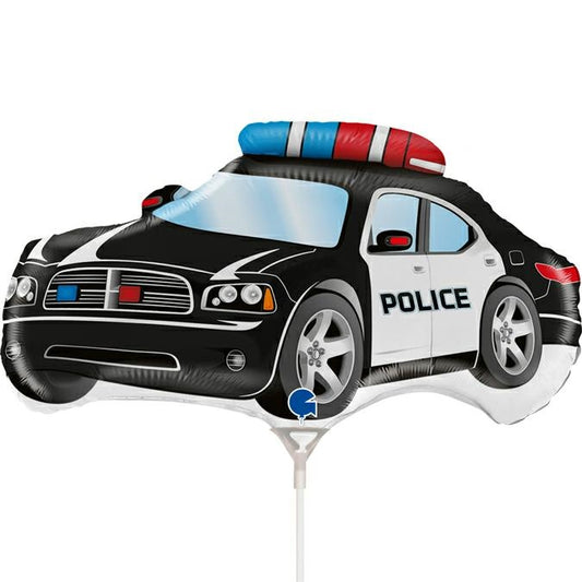 Police Car Black Air-Filled Balloon – Foil 14"