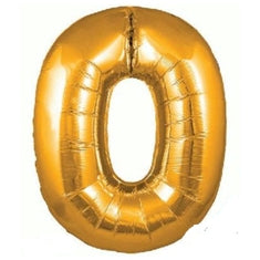 Gold Number 0 Balloon - 34" Foil