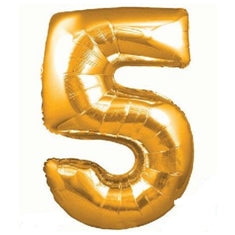 Gold Number 5 Balloon - 34" Foil