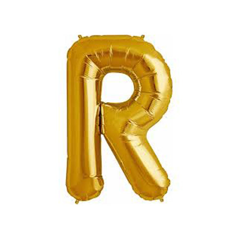 Gold Letter 'R' Balloon - 34" Foil