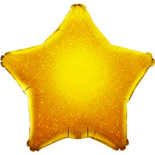 Gold Holographic Star Balloon - 19" Foil