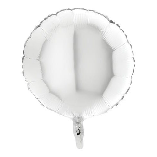 White Round Balloon - 18" Foil