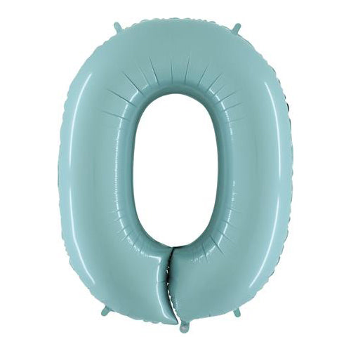 Pastel Blue Number 0 Balloon - 40" Foil