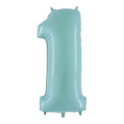 Pastel Blue Number 1 Balloon - 40" Foil