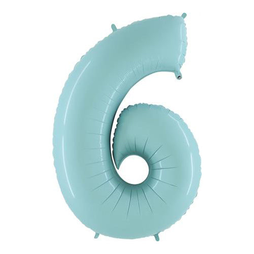 Pastel Blue Number 6 Balloon - 40" Foil