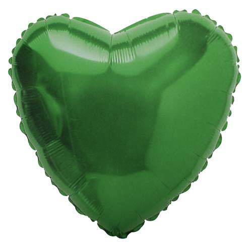 Dark Green Metallic Heart Balloon - 18" Foil