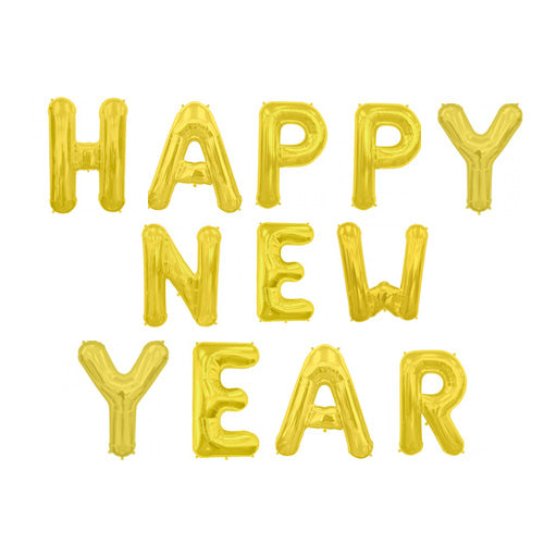 Gold Happy New Year - 34" Foil (14 letters)