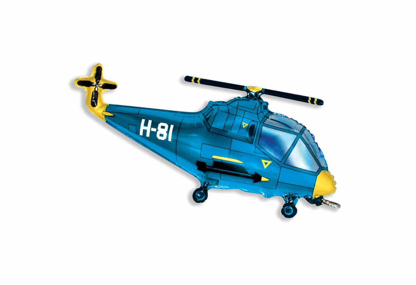 Blue Helicopter Supershape Balloon - Foil 23" X 38"